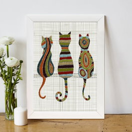 Wallity Cuadro decorativo enmarcado en MDF Multicolor 24 x 29 cm